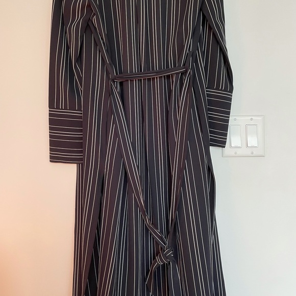 navy blue and white striped jacket, light weight, worn once - Picture 2 of 2